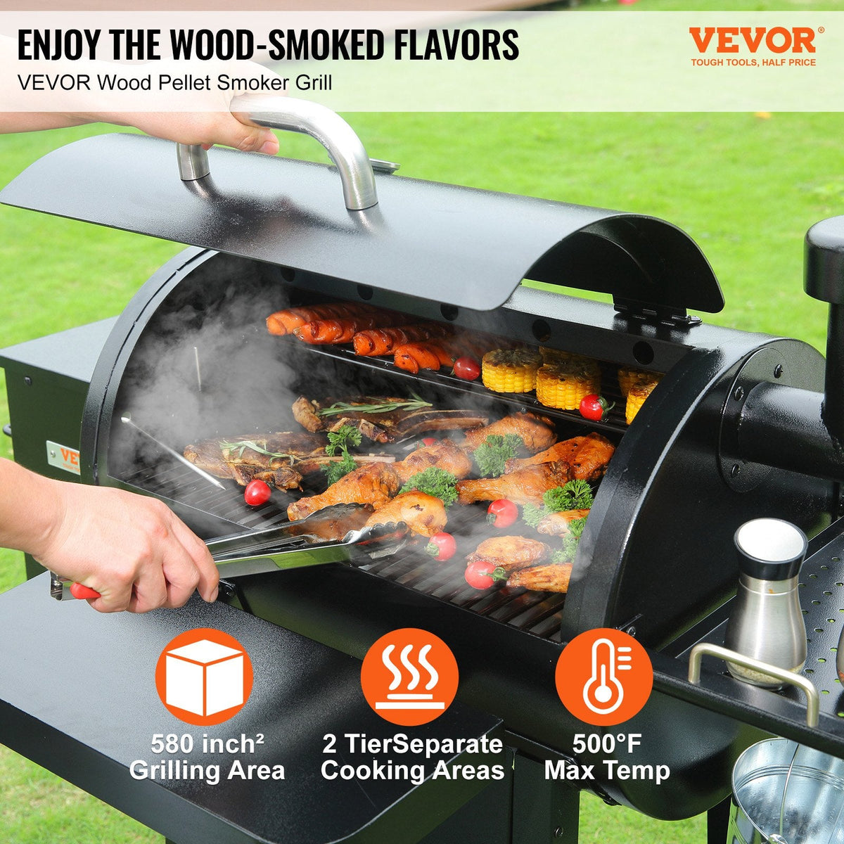 53 Inch Portable Charcoal Grill, Propane Gas Grills With Cover And