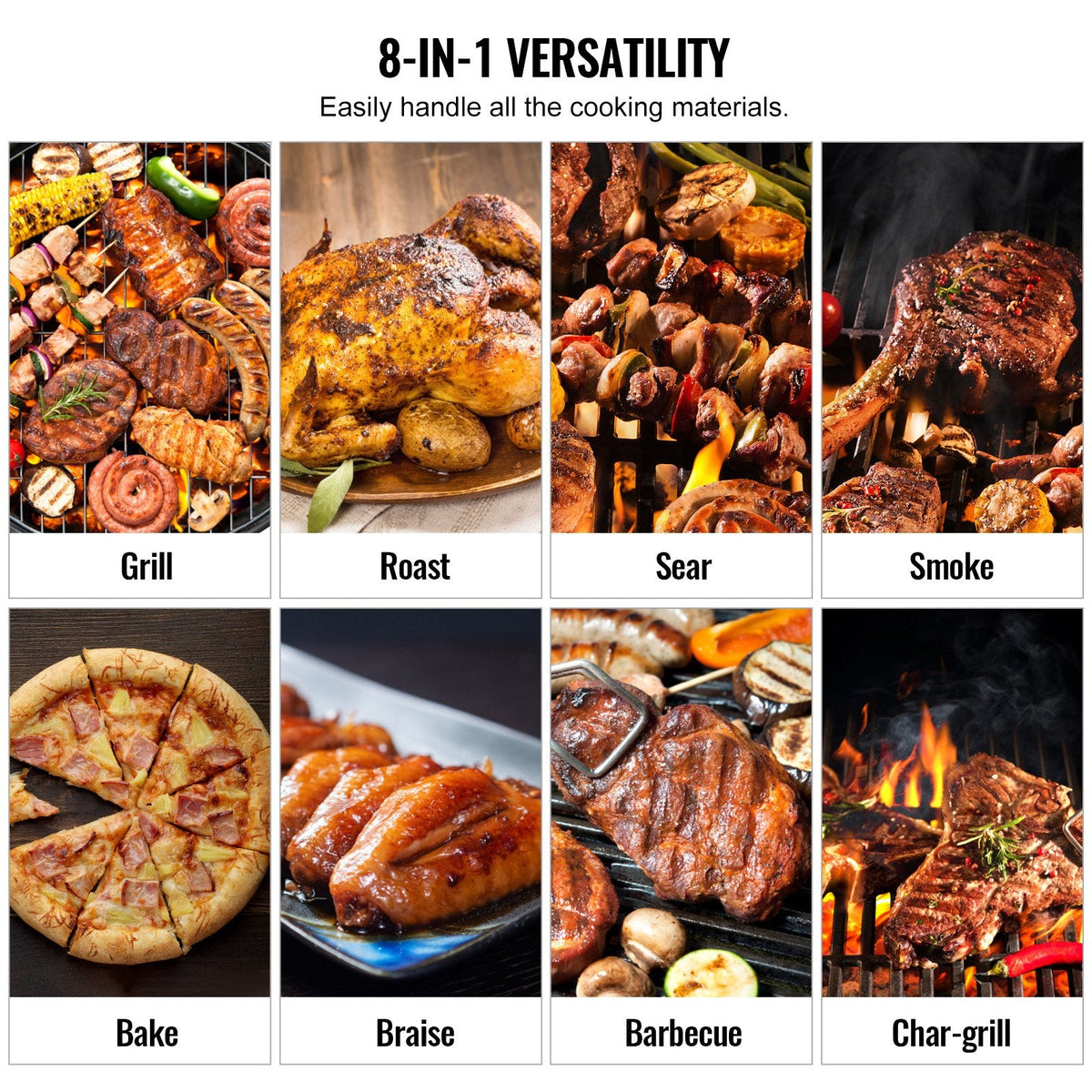 53 Inch Portable Charcoal Grill, Propane Gas Grills With Cover And