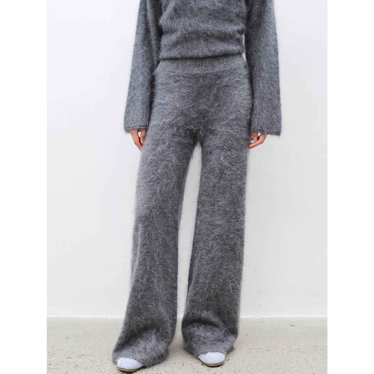 Purple Women's Sweater 2 Piece Outfit Cashmere jumper Comfortable Loose-Fit Crewneck Top Wide Leg Pants Fall Lounge Set Trendy Cozy Clothes "Half-Ripe Winter"