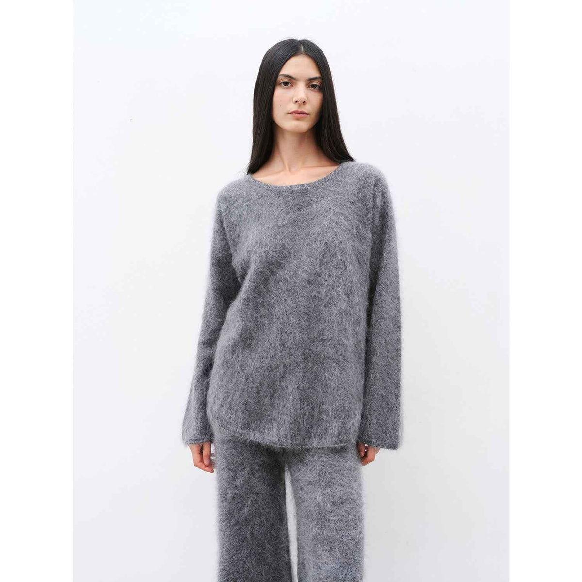 Purple Women's Sweater 2 Piece Outfit Cashmere jumper Comfortable Loose-Fit Crewneck Top Wide Leg Pants Fall Lounge Set Trendy Cozy Clothes "Half-Ripe Winter"